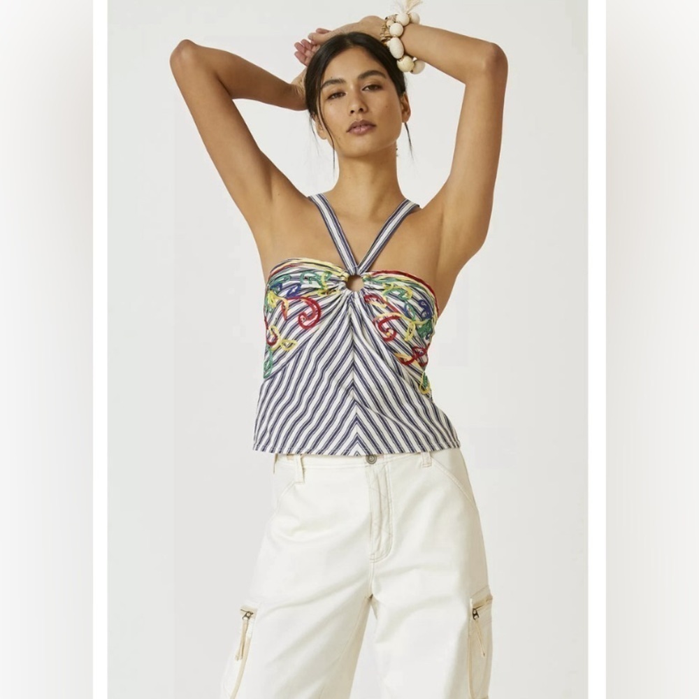Anthropologie Multicolor Striped Tank Top